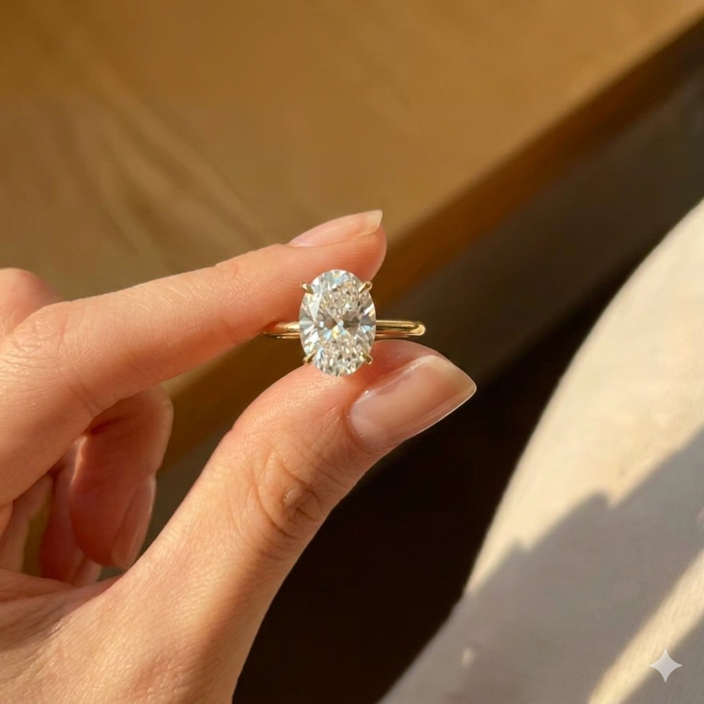 Luxury Oval Moissanite Ring (Gift Box)