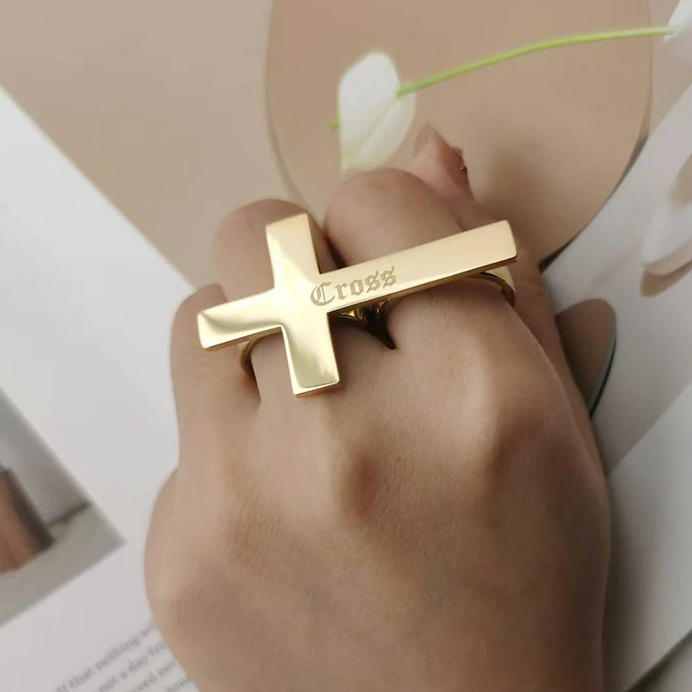 Custom Engraved Cross Ring