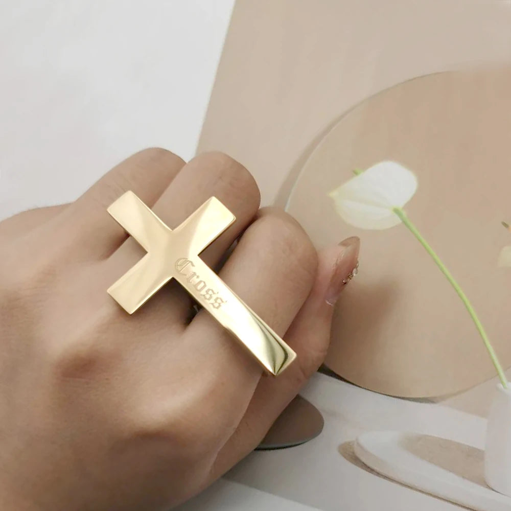 Custom Engraved Cross Ring