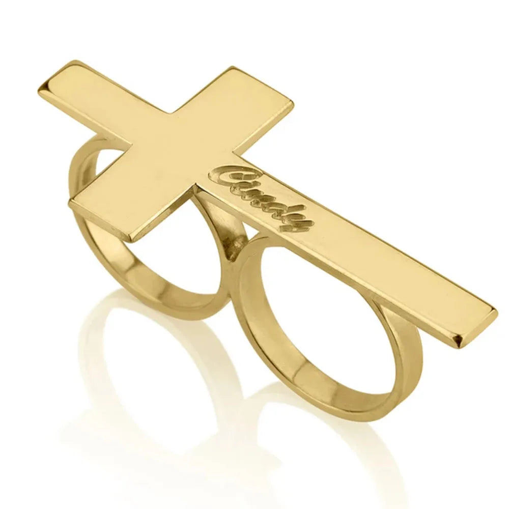 Custom Engraved Cross Ring