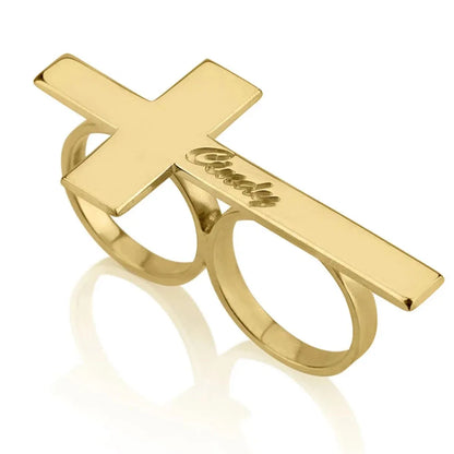 Custom Engraved Cross Ring