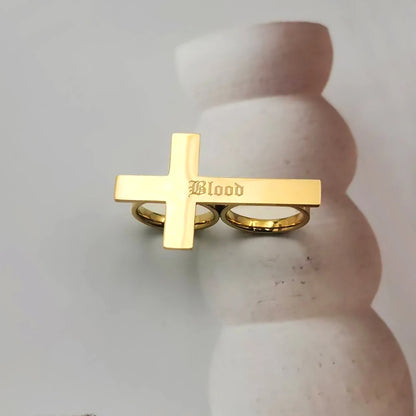 Custom Engraved Cross Ring