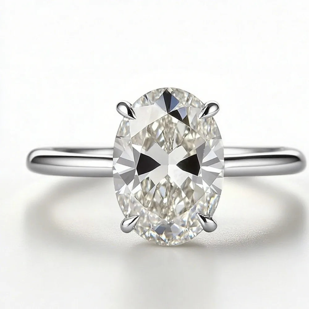 Luxury Oval Moissanite Ring (Gift Box)
