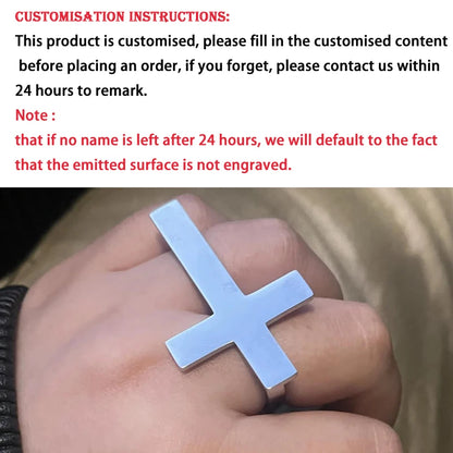 Custom Engraved Cross Ring