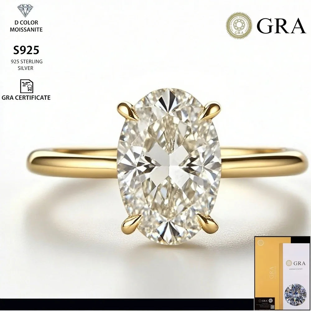 Luxury Oval Moissanite Ring (Gift Box)
