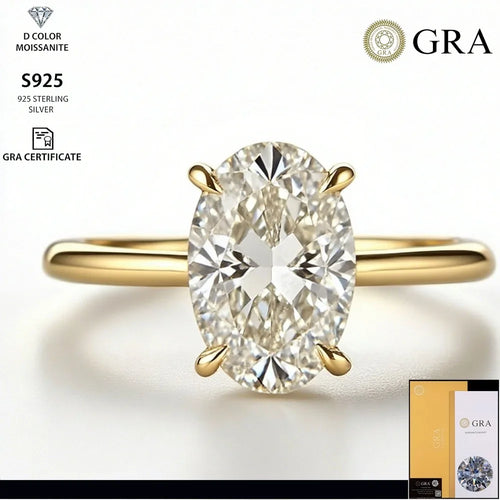Luxury Oval Moissanite Ring (Gift Box)